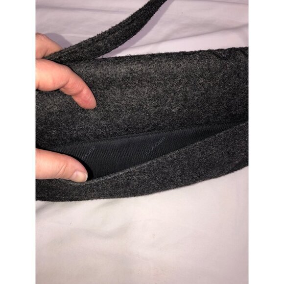 Handbag Gray Textured Leaves Fabric Shoulder Bag Purse Fall Felted Liz Claiborne - Picture 8 of 12